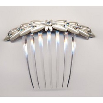 Pearl & Crystal French Twist Comb - 25 Petals