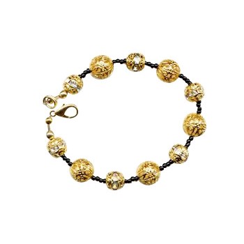 HB HairJewels - Diva Collection - Black & Gold Bracelet