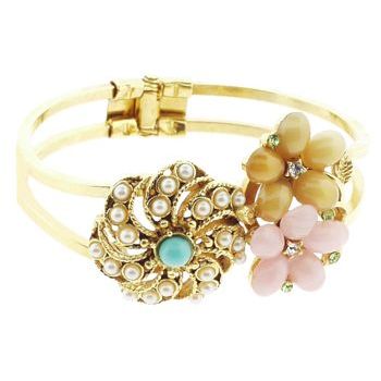 Gerard Yosca - Pearl Swirl & Flower Cuff Bracelet (1)