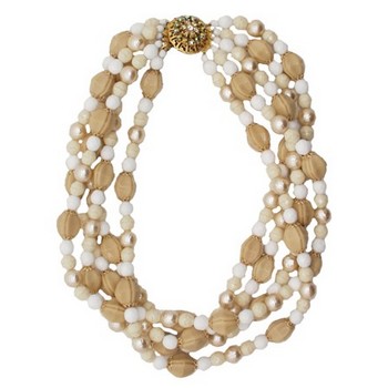 Gerard Yosca - Neutral/Multi Strand Necklace w/Stone Clasp (1)