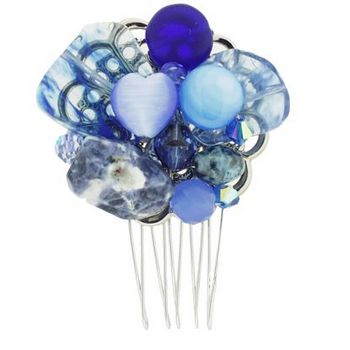 Michele Busch - Wire Comb w/Array Of Blue Stones