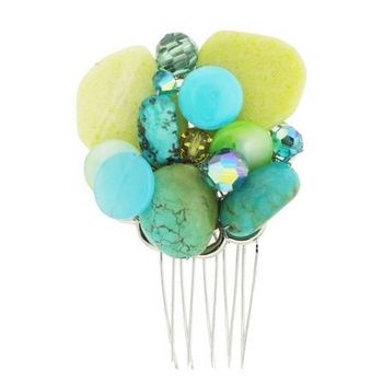 Michele Busch - Wire Comb w/Array Of Turquoise Stones