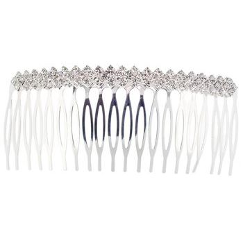 Austrian Crystal Comb With Diamond Shape Bridge - 4 1/4inch