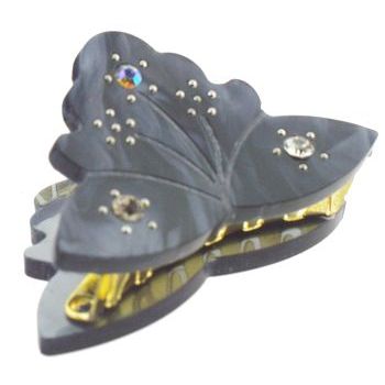 HB HairJewels - Mini Shark Claws - Blue w/White & White AB Austrian Crystals (1)