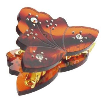 HB HairJewels - Mini Shark Claws - Tort w/White & White AB Austrian Crystals (1)
