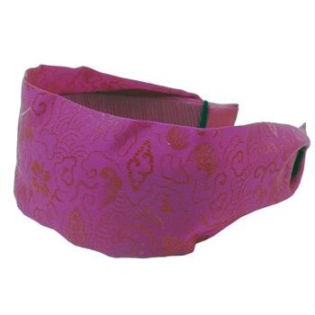 Head Dress - Chinese Satin Scarf Headband - Fuchsia (1)
