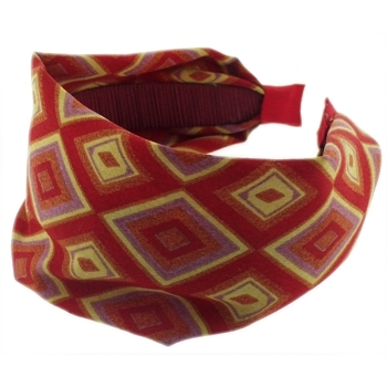 Head Dress - Silk Chiffon Headband - Triangles - Rust Hued - 2 7/8inch Wide (1)