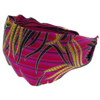 Head Dress - Brocade Scarf Headband - Fuchsia  (1)