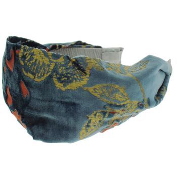 Head Dress - Velvet Burnout Headband - Gray (1)