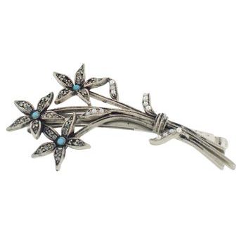 Linda Levinson - Trio Of Flowers - Turquoise on Silver Bobby (1)