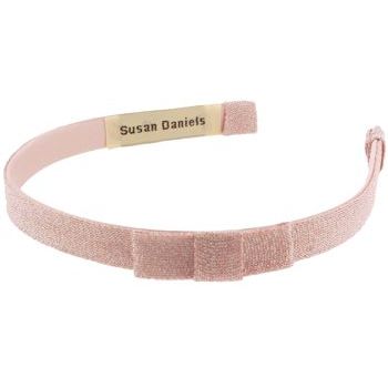 Susan Daniels - Headband - 1/2inch Metallic & Knit - Pink w/Bow (1)