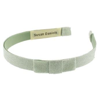 Susan Daniels - Headband - 1/2inch Metallic & Knit - Mint w/Bow (1)