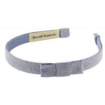 Susan Daniels - Headband - 1/2inch Metallic & Knit - Blue w/Bow (1)