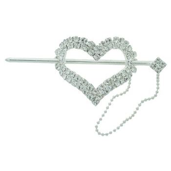 Bijoux Designs - Brilliant White Heart Slide (1) - Silver