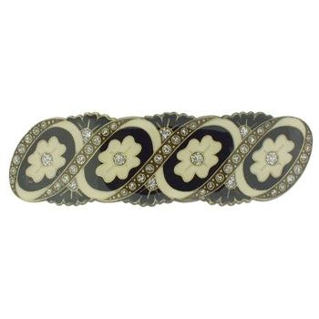 H-n-W- Enamel Slant Barrette (1) - Black