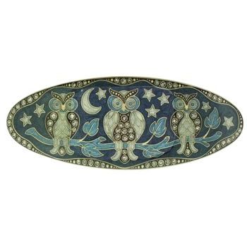 H-n-W- Enamel Owl Barrette (1) - Blue