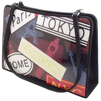 Karen Marie - Boutique Bags - International City Blue 8inch Acrylic Tote (1)