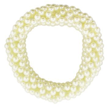 Karina - Beaded Scrunchie - Cream White (1) - All Sales Final