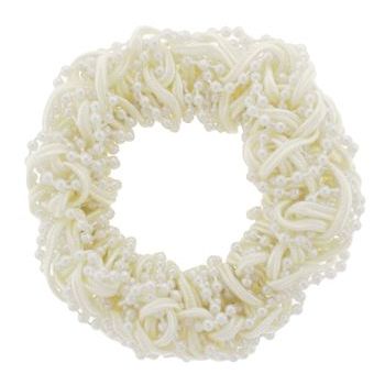 Karina - Beaded Scrunchie - Cream (1) - All Sales Final