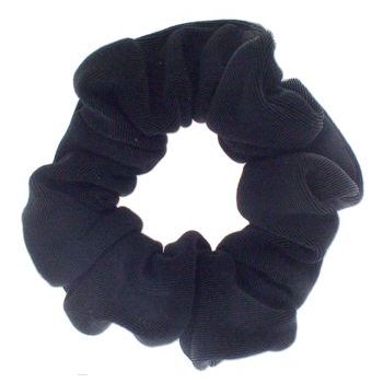 Karina - Sinlky Fabric Scrunchie - Black