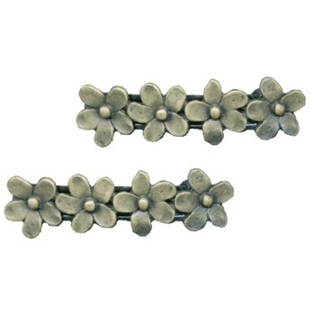 Karina - Med Metal Flower Barrette - Gold