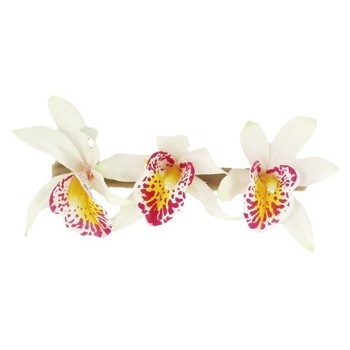 Karin's Garden - Mini Satin Orchid Barrette - White (1)
