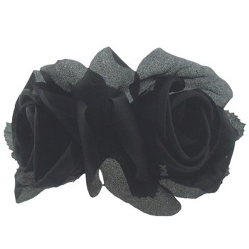 Karin's Garden - Silk Rosebuds Barrette - Black (1)