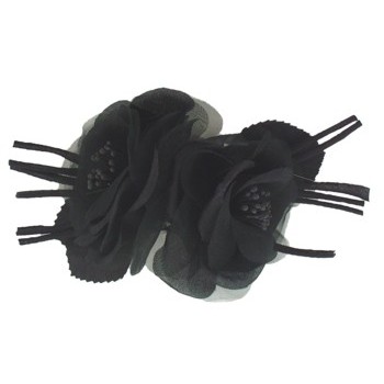 Karin's Garden - Sheer Organza Camellia Barrette - Black (1)