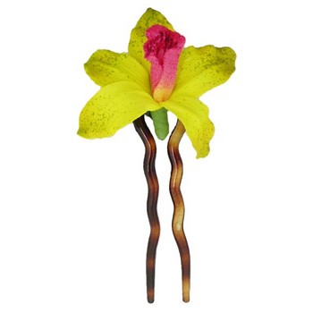 Karin's Garden - Vanda Orchid Chignon - Lime (1)