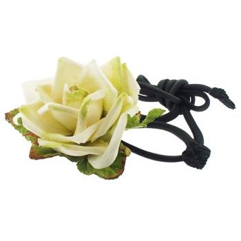 Karin's Garden - Queen Elizabeth Velvet Rose Sash - Ivory (1)