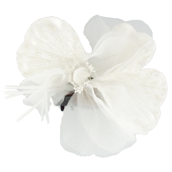 Karin's Garden - Velvet Poppy Large Jaw Clip - White (1)