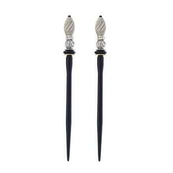 Mei Fa - Hairstyx - Kimono Silver - Short Hairsticks - (Set of 2)