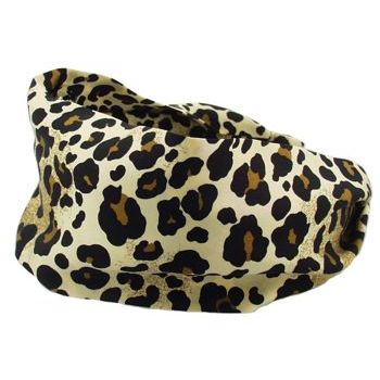 L. Erickson USA - 3inch Scarf Headband - 100% Silk Charmeuse - Golden Leopard