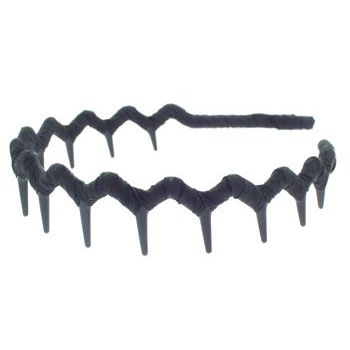 L. Erickson USA - Zig Zag Headband - Dupioni Silk - Black