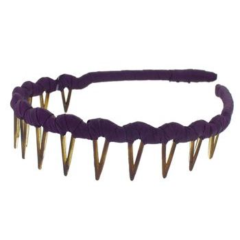 L. Erickson USA - Zig Zag Headband - Silk Charmeuse - Plum