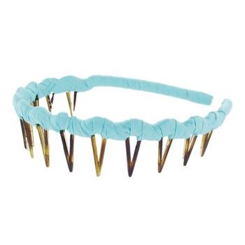 L. Erickson USA - Zig Zag Headband - Silk Charmeuse - Aqua