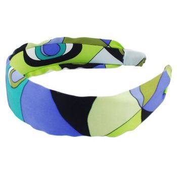 L. Erickson USA - 1 1/2inch Scarf Headband - 100% Silk Charmeuse - Pucci Inspired Green
