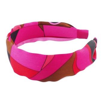 L. Erickson USA - 1 1/2inch Scarf Headband - 100% Silk Charmeuse - Pucci Inspired Pink