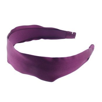 L. Erickson USA - 1 1/2inch Scarf Headband - 100% Silk Charmeuse - Plum
