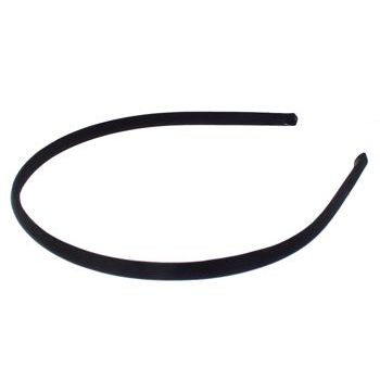 L. Erickson USA - 1/4inch Skinny Headband - 100% Silk Charmeuse - Black