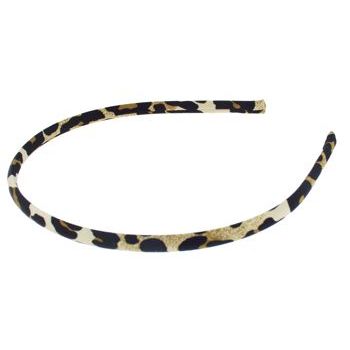 L. Erickson USA - 1/4inch Skinny Headband - 100% Silk Charmeuse - Golden Leopard