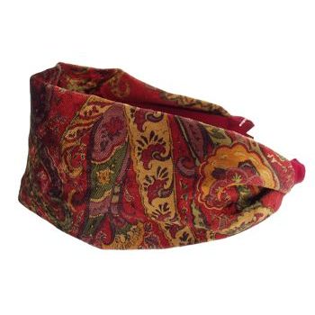 L. Erickson USA - Scarf Headband - Printed Velvet - Cabernet