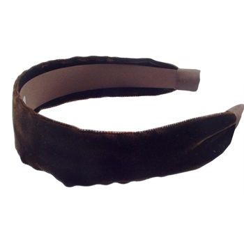 L. Erickson USA - 1 1/2inch Scarf Headband - Velvet - Chocolate