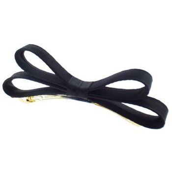 L. Erickson USA - Small Charmeuse Couture Bow Barrette - Black