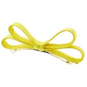 L. Erickson USA - Small Charmeuse Couture Bow Barrette - Yellow