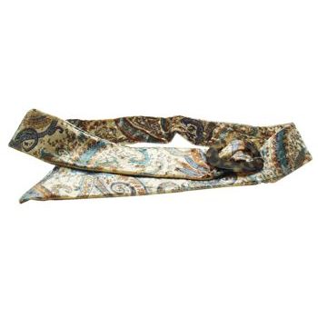 L. Erickson USA - Luxury Buckle Printed Velvet Belt - Aqua w/Tokyo - MEDIUM