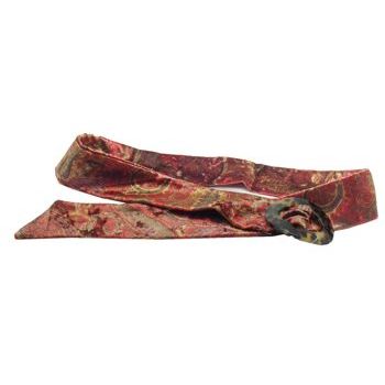 L. Erickson USA - Luxury Buckle Printed Velvet Belt - Cabernet w/Tokyo - MEDIUM