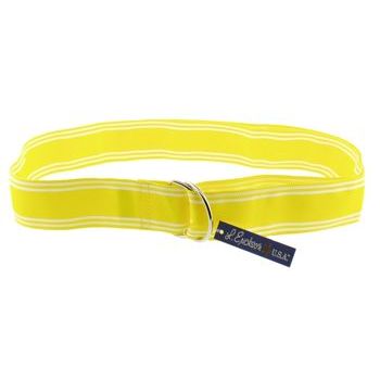 L. Erickson USA - Varsity Ribbon Belt  - 1 1/4inch Wide - Yellow/White Stripes