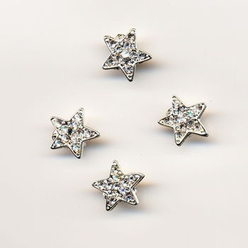 Mini Star Crystal Clips - White - 4 Clips