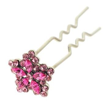 HB HairJewels - Austrian Crystal Mini Flower Pin - Rose (1)